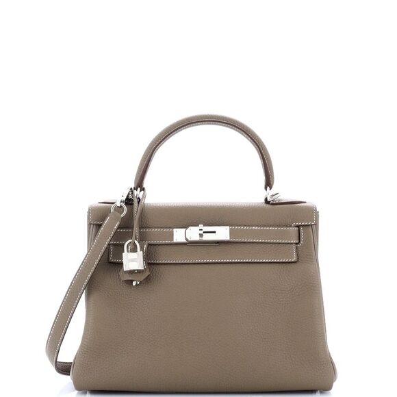 Hermes Kelly Handbag Grey Togo with Palladium Hardware 28 Gray - Picture 1 of 8